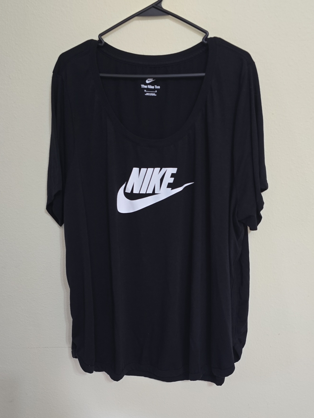 Nike Black Short Sleeve Scoop Neck Tee with White Logo